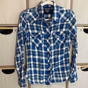 Chip Foster cotton plaid button down